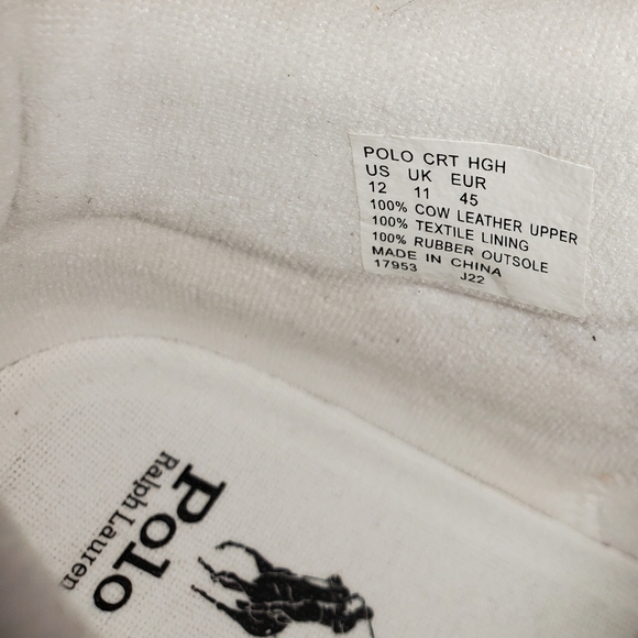 Polo Ralph Lauren Court High-Top Sneaker 12 - Picture 9 of 9